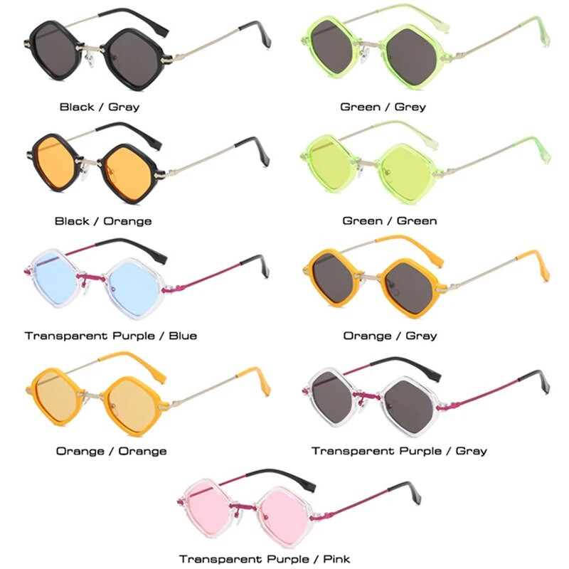 SO&EI Retro unikaalsed ebaregulaarsed ruudukujulised päikeseprillid meeste punk-klaasi ookeaniläätsega prillid UV400 trendikad naiste hip-hop päikeseprillid