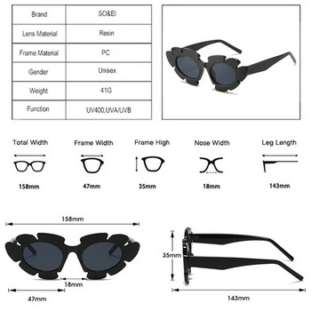 SO&EI Fashion Cat Eye Candy Colors Слънчеви очила Дамски ретро маркови дизайнерски очила с форма на цвете Мъжки актуални слънчеви очила UV400
