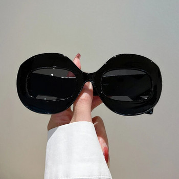KAMMPT Големи овални дамски слънчеви очила Ново в модата Хип-хоп Многоцветни слънчеви очила Очила Луксозен марков дизайн UV400 нюанси