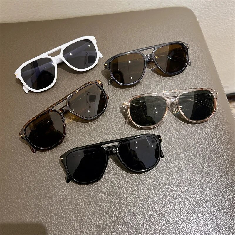 KAMMPT Vintage Double Bridge Goggle Meeste Mood Oversized Outdoor Naiste Varjud Prillid Trendikas brändi disain UV400 päikeseprillid