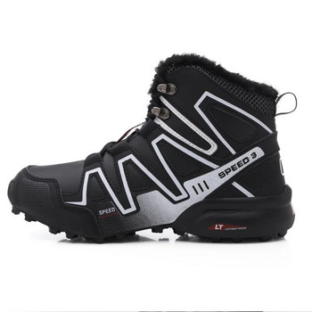 Мъжки нови зимни ботуши на открито, снежен алпинизъм, топли офроуд, противоплъзгащи се удебелени леки плюшени спортни ежедневни обувки за пътуване
