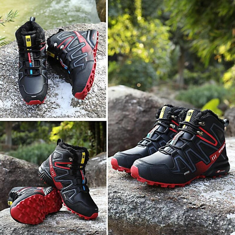 Ανδρικές Νέες χειμερινές μπότες για εξωτερικούς χώρους Snowy Mountaineering Warm Off Road Αντιολισθητικά Παχύ ελαφριά βελούδινα αθλητικά παπούτσια Casual Ταξίδι