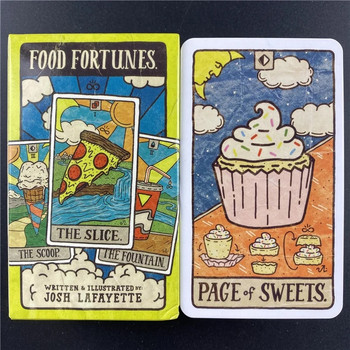Νέα 78 εικονογραφημένες κάρτες τροφίμων και ποτών Συλλογή Ταρώ Food Fortunes Mystical Deck Επιτραπέζια παιχνίδια Imaginative Divination