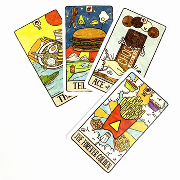 Нови 78 илюстровани карти за храна и напитки Таро Колекция Хранителни късмети Мистична колода Настолни игри Гадаене с въображение