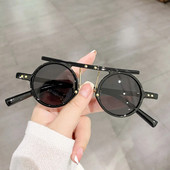 Vintage apaļas saulesbrilles sievietēm vīriešiem zīmols dizainers modes gradienta saulesbrilles sievietēm vīriešiem retro punk hiphopa Gafas De Sol