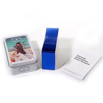 Κάρτες Ταρώ σε μεταλλικό κουτί από κασσίτερο Λευκό Numen Κάρτες Ταρώ Τράπουλα Oracle English Visions Divination Edition Borad Παίζοντας παιχνίδια