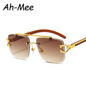 Nove pravokutne sunčane naočale bez okvira, ženske vintage metalne leopard sunčane naočale, modne nijanse gradijentnih naočala bez okvira za muškarce