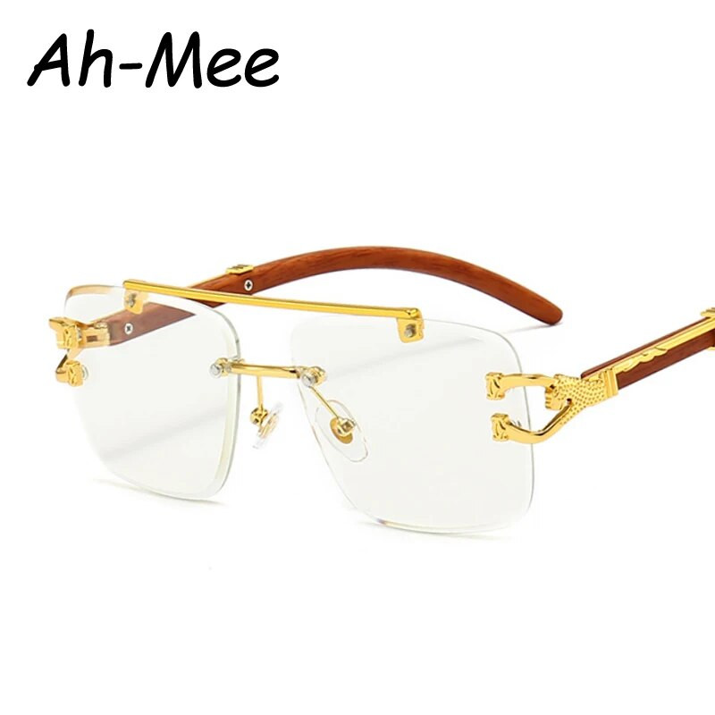 Nove pravokutne sunčane naočale bez okvira, ženske vintage metalne leopard sunčane naočale, modne nijanse gradijentnih naočala bez okvira za muškarce