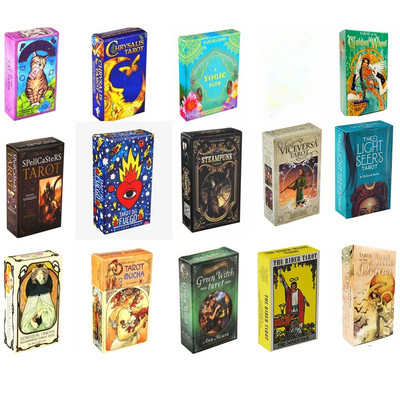 Cărți de tarot Mucha Văzătorii luminii Cărți de tarot pentru femei Fete Joc de masă Tarot Oracle Party Astrologie Cartea Vrăjitoarea Verde