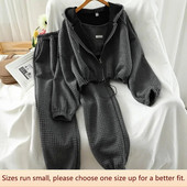 Set Casual Femei Toamna Iarna Subtire Palarie de Top Camasa Deschisa Set Sport Trei Piese Imbracaminte Femei