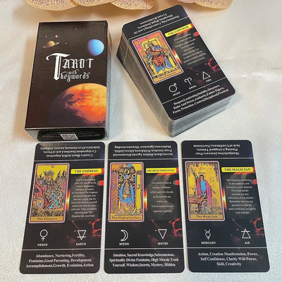 Ključne riječi Engleski tarot afirmacijske karte za početnike Čvrsti špil Prorok Proročanstvo Proricanje Taro Toro