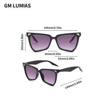 GM LUMIAS Големи дамски слънчеви очила с котешко око 2023 г. Нови в тенденцията Многоцветни градиентни нюанси Очила Луксозен марков дизайн Слънчеви очила