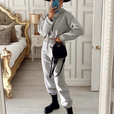 Seturi de iarnă din două piese Trening pentru femei Costum supradimensionat 2023 Toamna Pantaloni Costume pentru femei Hanorac sport solid Îmbrăcăminte sport