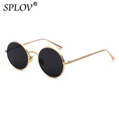 SPLOV Retro punk stil Muške sunčane naočale Ženske Vintage okrugli metalni okvir Šarene leće Sunčane naočale Modne naočale Gafas Sol UV400