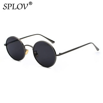 SPLOV Мъжки слънчеви очила в ретро пънк стил Дамски винтидж кръгла метална рамка Слънчеви очила с цветни лещи Модни очила Gafas Sol UV400