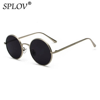 SPLOV Мъжки слънчеви очила в ретро пънк стил Дамски винтидж кръгла метална рамка Слънчеви очила с цветни лещи Модни очила Gafas Sol UV400