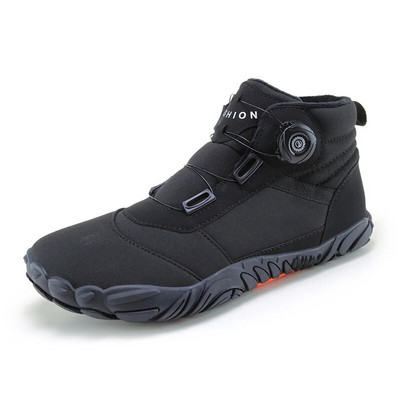 Jauni ziemas vīriešu zābaki sniega basām kājām ikdienas apavi sievietēm, silti plīša kokvilnas apavi pārgājieniem, kāpšanai, darbam, augsti potītes zābaki