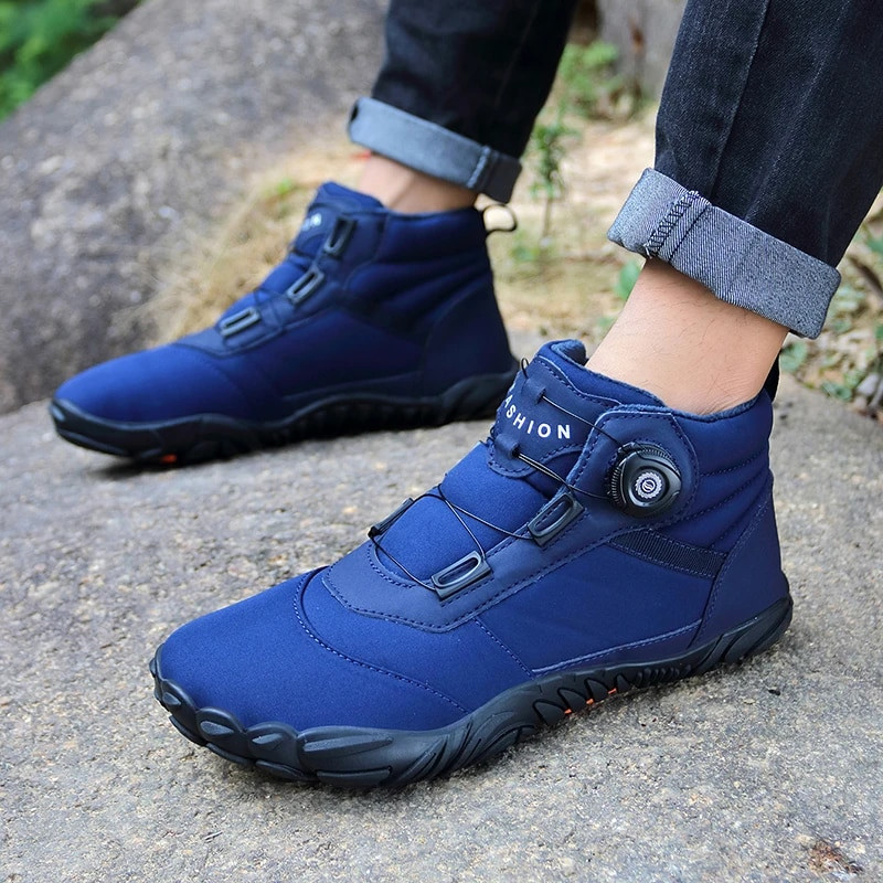 Jauni ziemas vīriešu zābaki sniega basām kājām ikdienas apavi sievietēm, silti plīša kokvilnas apavi pārgājieniem, kāpšanai, darbam, augsti potītes zābaki