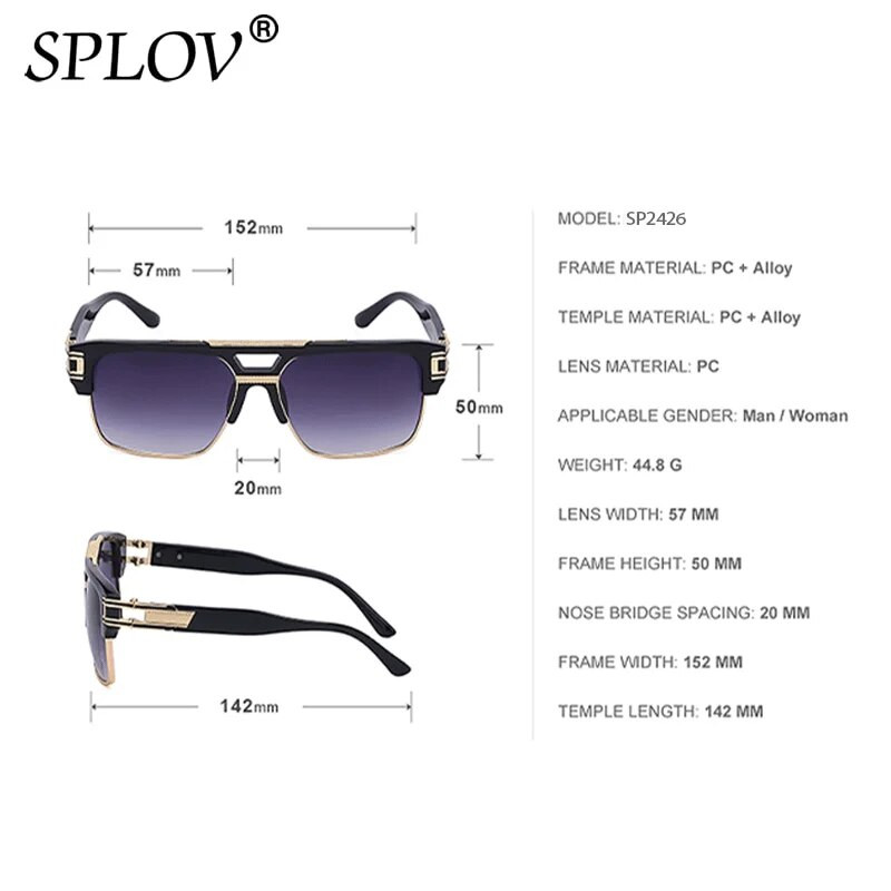 Trendikad luksuslikud meeste päikeseprillid, ruudukujulised, suure raamiga peegli gradiendiga läbipaistvad objektiivid, metallist varjud, sinise valguse vastased Oculos De Sol UV400