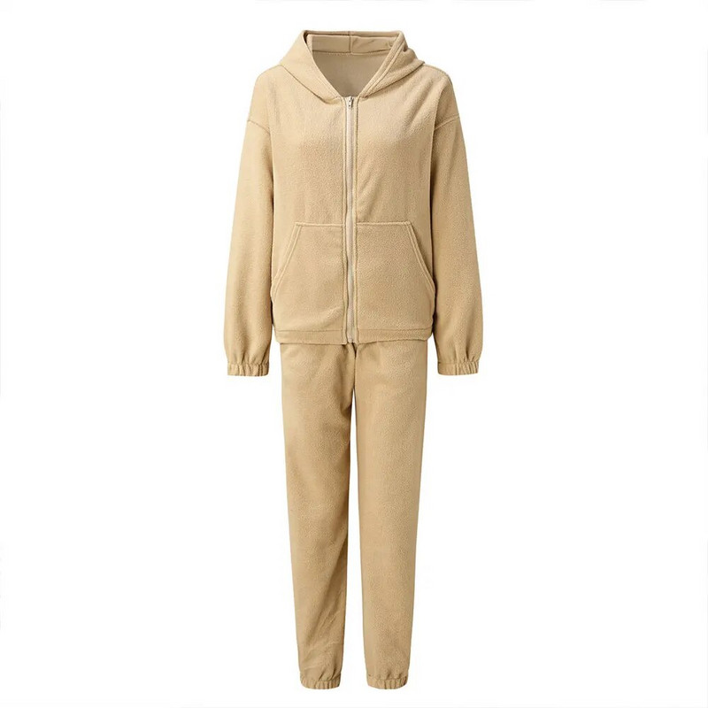 2023 Jesen Zima Ženske marke Trenirke od baršunaste tkanine Trenirke s kapuljačom Dukserice i hlače Prevelika sportska odjeća Dvodijelni set