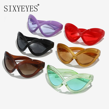 Υπερμεγέθη γυαλιά ηλίου Cat Eye Γυναικεία γυαλιά ανδρών Φουτουριστικά γυαλιά ηλίου Punk 2000 Γυαλιά πάρτι UV400 Y2k Γυαλιά οράσεως Cool Shades
