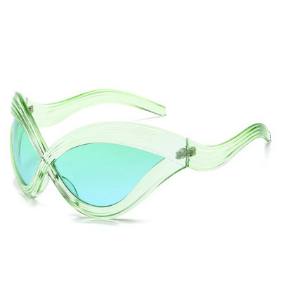 Lielgabarīta kaķa acu saulesbrilles sieviešu aizsargbrilles vīriešiem 2000. gadu futūristiski panku saulesbrilles ballītes brilles UV400 Y2k brilles forši toņi