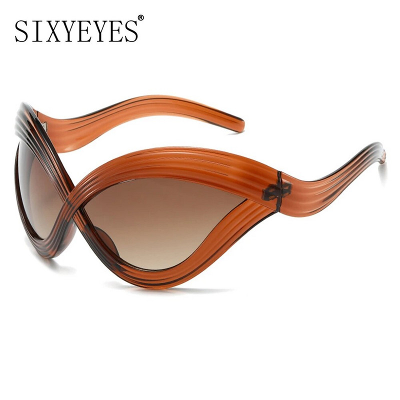 Lielgabarīta kaķa acu saulesbrilles sieviešu aizsargbrilles vīriešiem 2000. gadu futūristiski panku saulesbrilles ballītes brilles UV400 Y2k brilles forši toņi