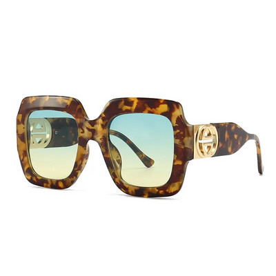 2023. gada retro lielizmēra kvadrātveida saulesbrilles sievietēm Luksusa zīmola liela rāmja saulesbrilles vīriešiem Vintage Punk Shades UV400 Tendy Eyewear