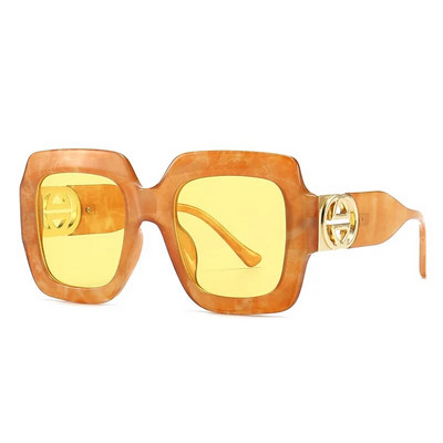 2023. gada retro lielizmēra kvadrātveida saulesbrilles sievietēm Luksusa zīmola liela rāmja saulesbrilles vīriešiem Vintage Punk Shades UV400 Tendy Eyewear