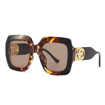 2023. gada retro lielizmēra kvadrātveida saulesbrilles sievietēm Luksusa zīmola liela rāmja saulesbrilles vīriešiem Vintage Punk Shades UV400 Tendy Eyewear