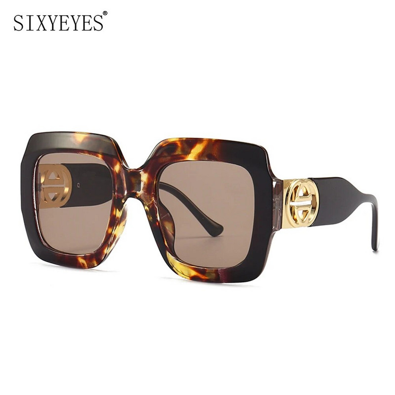 2023. gada retro lielizmēra kvadrātveida saulesbrilles sievietēm Luksusa zīmola liela rāmja saulesbrilles vīriešiem Vintage Punk Shades UV400 Tendy Eyewear