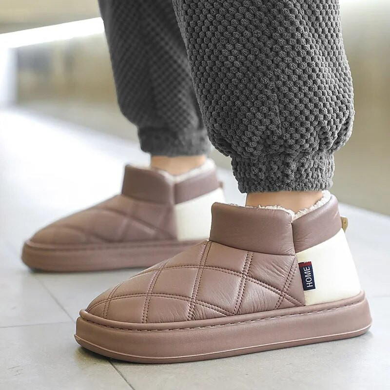 Χειμερινές ανδρικές μπότες Plus Velvet Thickening Snow Boots Ταίριασμα χρώματος Ζεστά αντιολισθητικά ελαφριά μοντέρνα παπούτσια μόδας για άνδρες