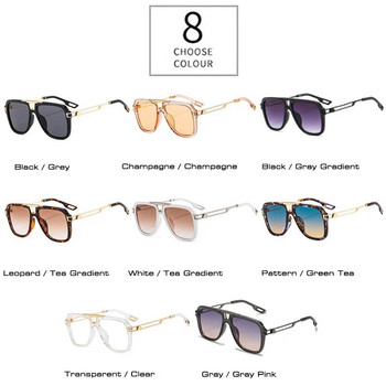 SHAUNA Retro Double Bridges Τετράγωνα γυαλιά ηλίου Γυναικεία μάρκα μόδας Σχεδιαστής ντεγκραντέ αποχρώσεις UV400 Ανδρικά μοντέρνα γυαλιά ηλίου