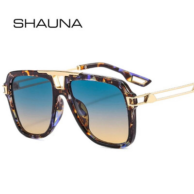 SHAUNA Retro Double Bridges Τετράγωνα γυαλιά ηλίου Γυναικεία μάρκα μόδας Σχεδιαστής ντεγκραντέ αποχρώσεις UV400 Ανδρικά μοντέρνα γυαλιά ηλίου