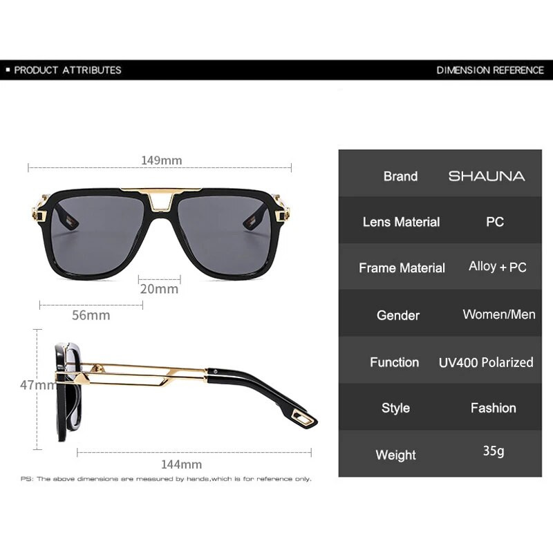 SHAUNA Retro Double Bridges četvrtaste sunčane naočale Ženske modne marke Dizajnerske gradijentne nijanse UV400 Muške sunčane naočale u trendu