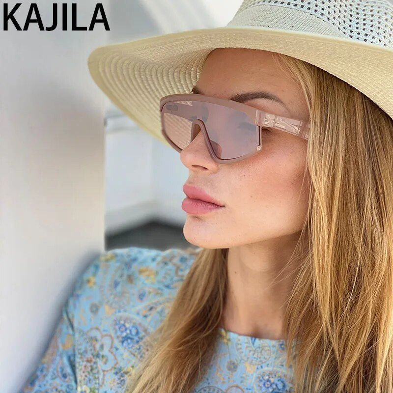 Sportiniai akiniai nuo saulės moteriški 2023 m. prabangūs vienetiniai dideli lauko akiniai nuo saulės moterims Vintage Lunette De Soleil Femme UV40