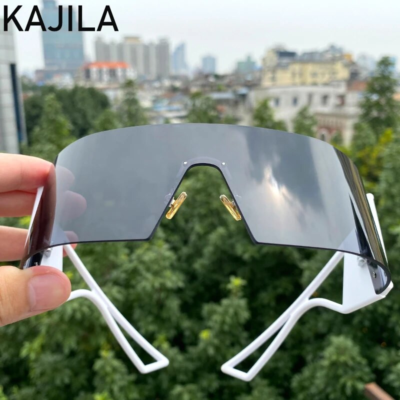 Taisnstūra saulesbrilles bez malām sievietēm 2023. gada luksusa zīmola Vintage vēja necaurlaidīgas saulesbrilles vīriešiem Sieviešu saulesbriļļu žalūzijas Gafas De Sol