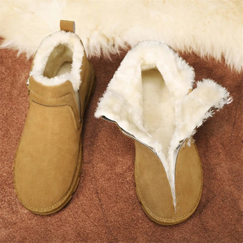 Нови есенни и зимни топлозащита на открито Средно високи памучни обувки Модни ботуши с плюшени ботуши за сняг