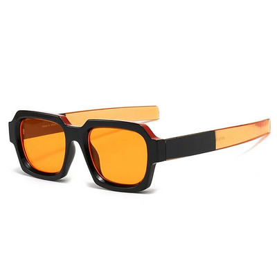 SO&EI Ins populāras modes kvadrātveida dubultkrāsu punk vīriešu saulesbrilles vintage zīmola dizainers zili oranžas briļļu sieviešu toņos UV400