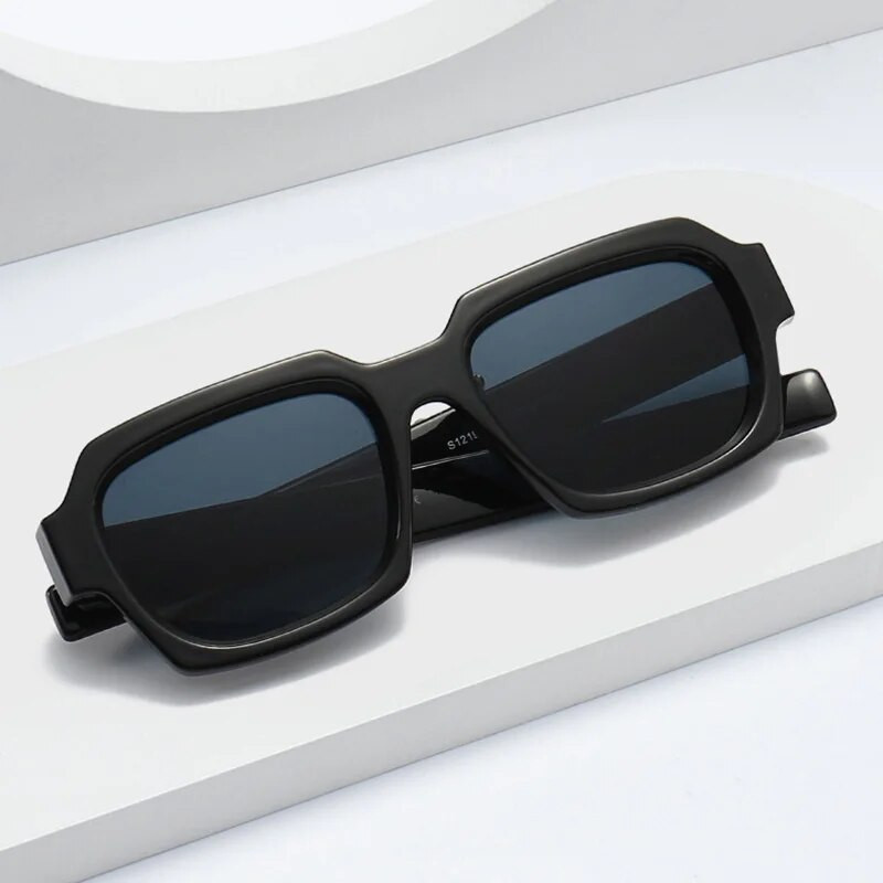 SO&EI Ins populāras modes kvadrātveida dubultkrāsu punk vīriešu saulesbrilles vintage zīmola dizainers zili oranžas briļļu sieviešu toņos UV400