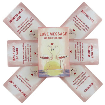 Love Message Oracle Cards A 54 Tarot English Visions Divination Edition Pink Cute Deck Borad Party Playing Games