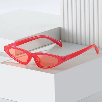 SO&EI Fashion Y2K Котешко око Candy Color Дамски слънчеви очила Ретро декорация с нитове Мъжки тенденции Лилави слънчеви очила UV400