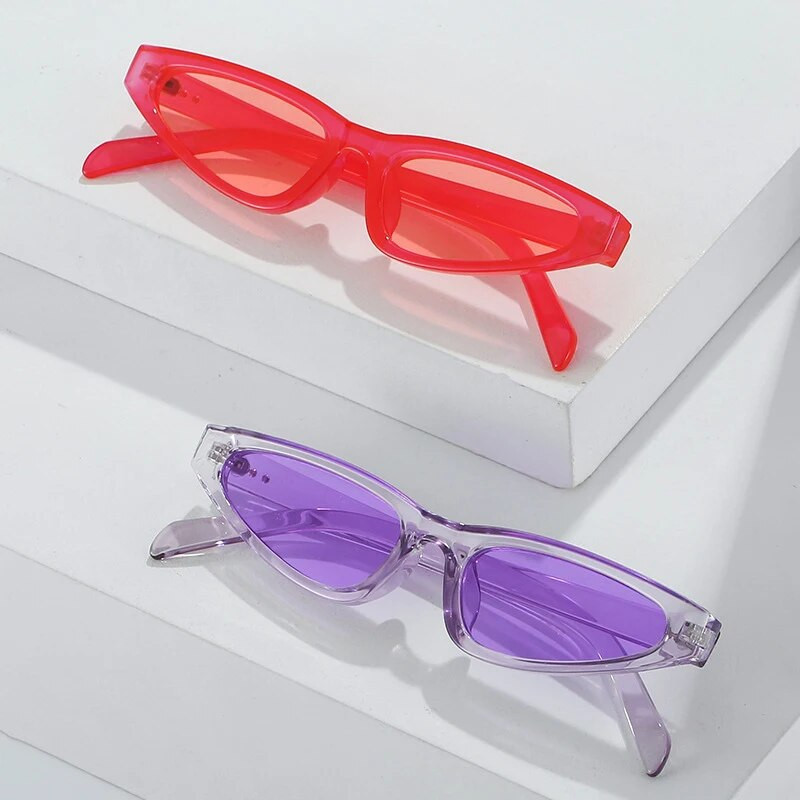 SO&EI Fashion Y2K Cat Eye Candy Color Ženske sunčane naočale Retro zakovice Dekoracija Muške trendi ljubičaste sunčane naočale UV400
