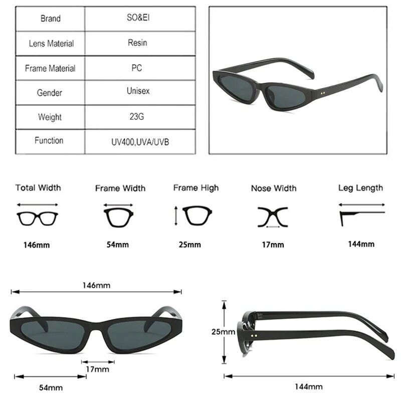 SO&EI Fashion Y2K Cat Eye Candy Color Ženske sunčane naočale Retro zakovice Dekoracija Muške trendi ljubičaste sunčane naočale UV400