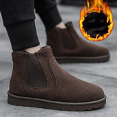 Ziemas vīriešu zābaki Silti kažokādas zābaki Sniega zābaki, neslīdoši ikdienas pūkaini, mīksti apavi Vīriešu pūkaini plīša ērti āra apavi 39-44