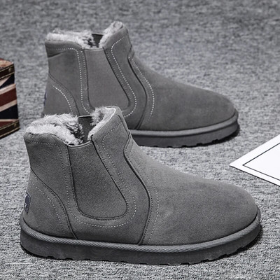 Ziemas vīriešu zābaki Silti kažokādas zābaki Sniega zābaki, neslīdoši ikdienas pūkaini, mīksti apavi Vīriešu pūkaini plīša ērti āra apavi 39-44