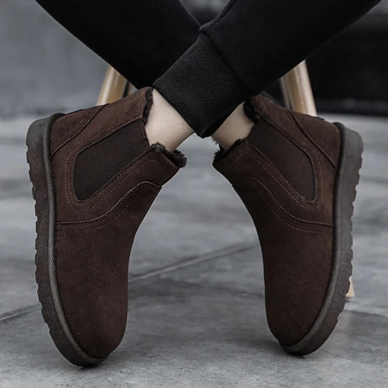 Ziemas vīriešu zābaki Silti kažokādas zābaki Sniega zābaki, neslīdoši ikdienas pūkaini, mīksti apavi Vīriešu pūkaini plīša ērti āra apavi 39-44