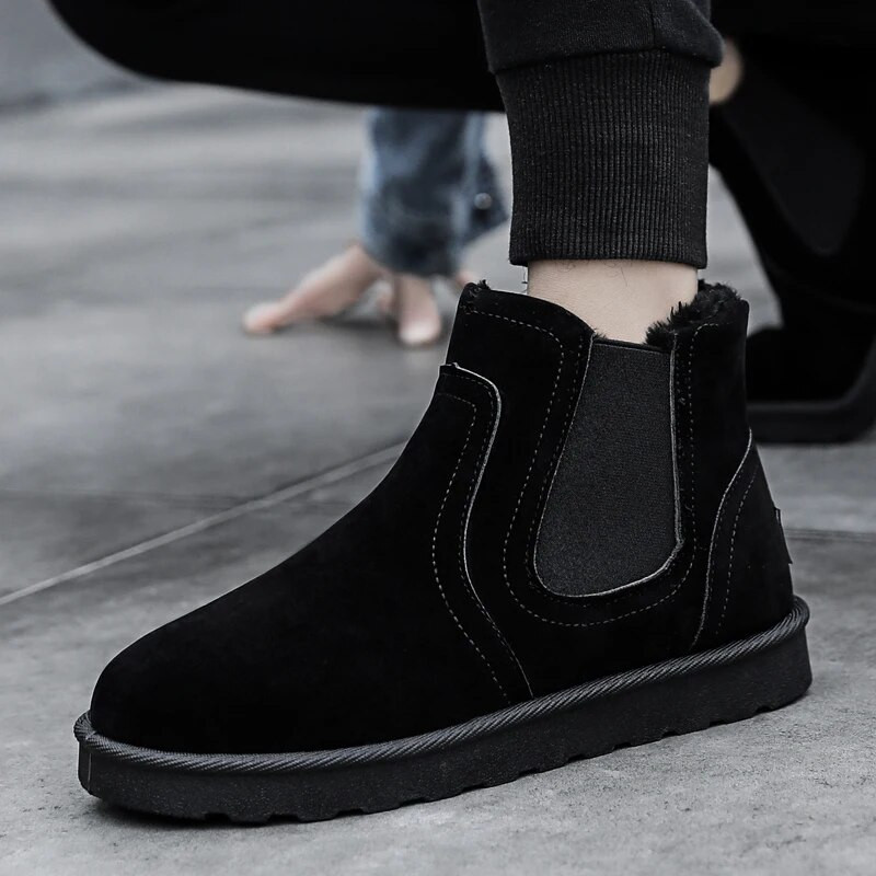 Ziemas vīriešu zābaki Silti kažokādas zābaki Sniega zābaki, neslīdoši ikdienas pūkaini, mīksti apavi Vīriešu pūkaini plīša ērti āra apavi 39-44