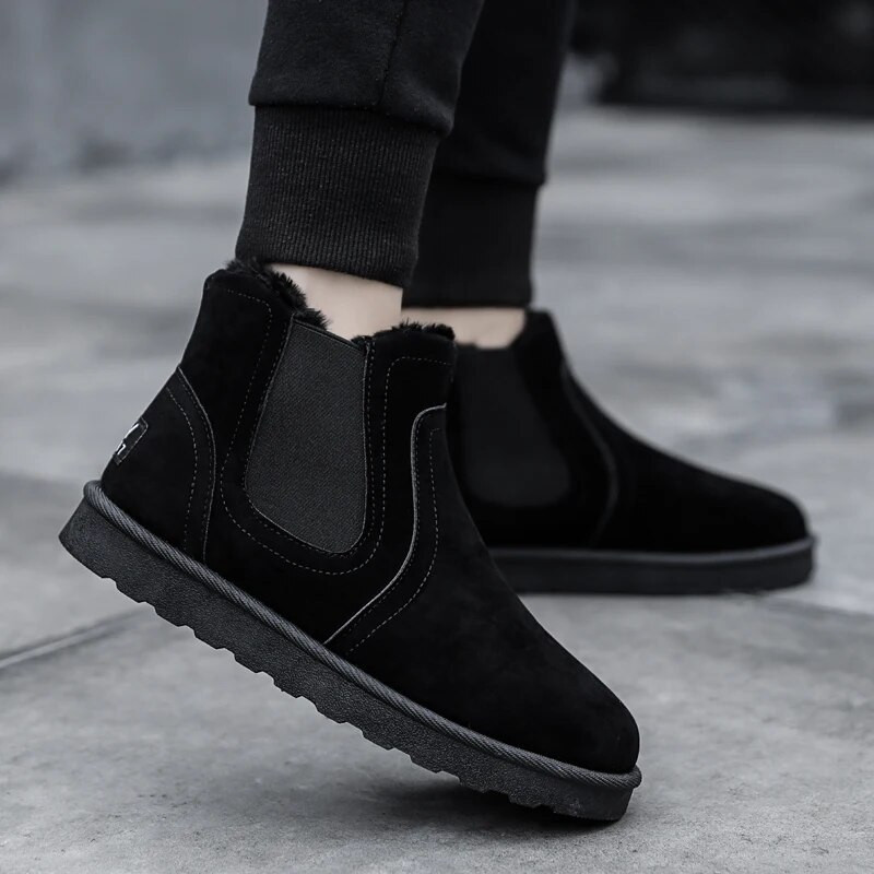 Ziemas vīriešu zābaki Silti kažokādas zābaki Sniega zābaki, neslīdoši ikdienas pūkaini, mīksti apavi Vīriešu pūkaini plīša ērti āra apavi 39-44