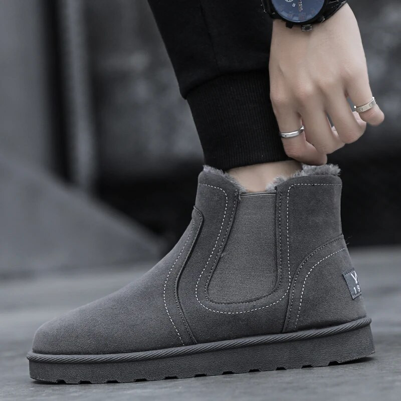 Ziemas vīriešu zābaki Silti kažokādas zābaki Sniega zābaki, neslīdoši ikdienas pūkaini, mīksti apavi Vīriešu pūkaini plīša ērti āra apavi 39-44